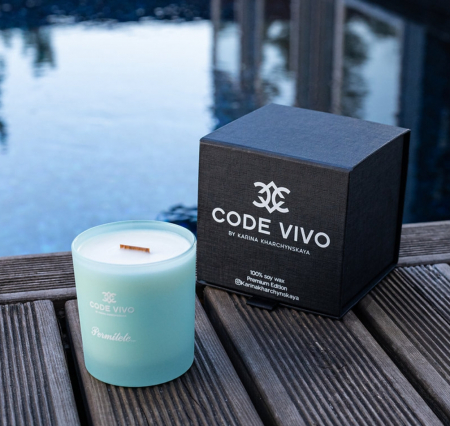 Свічка парфумована Code Vivo "Бірюзова склянка"